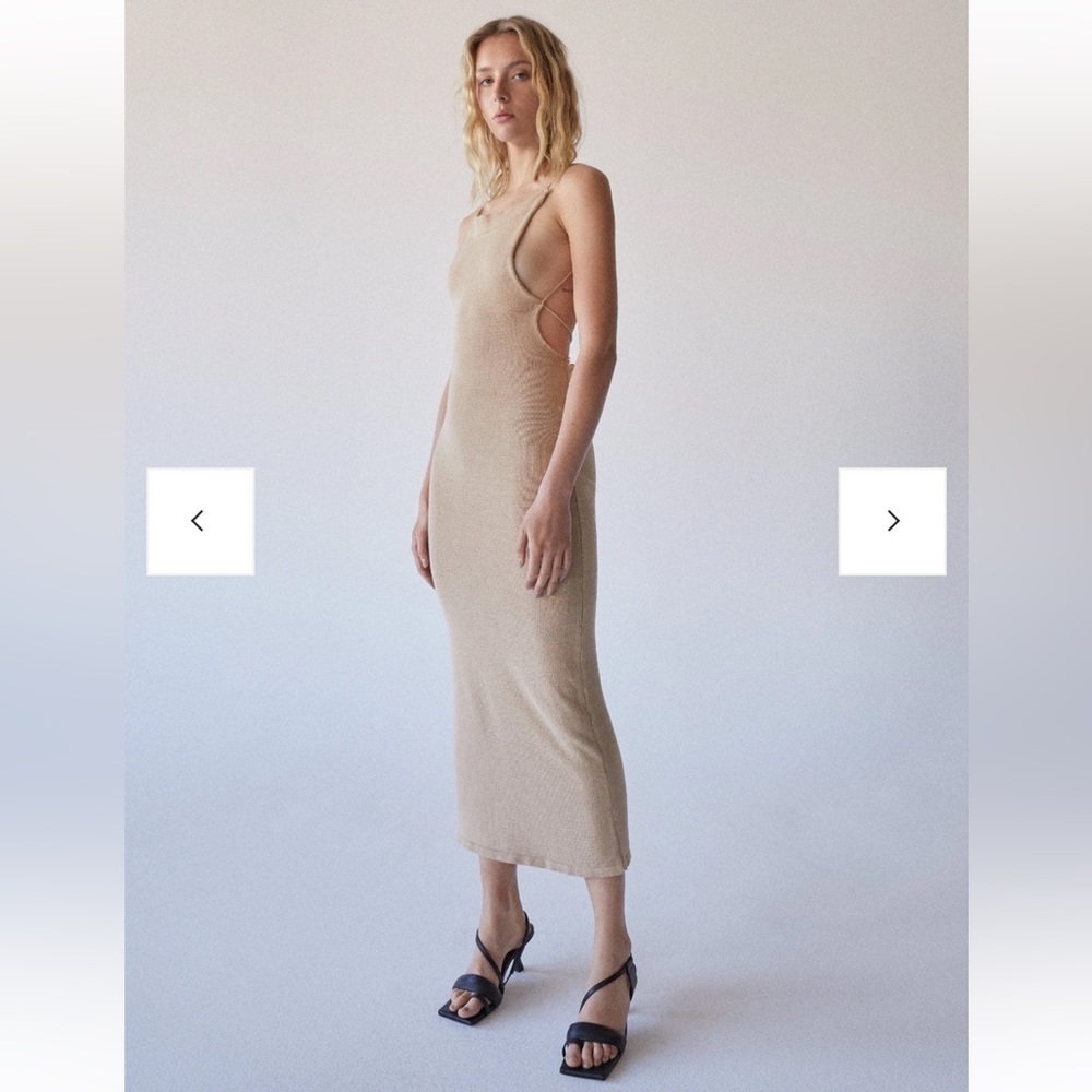ALOHAS nude / brown midi dress